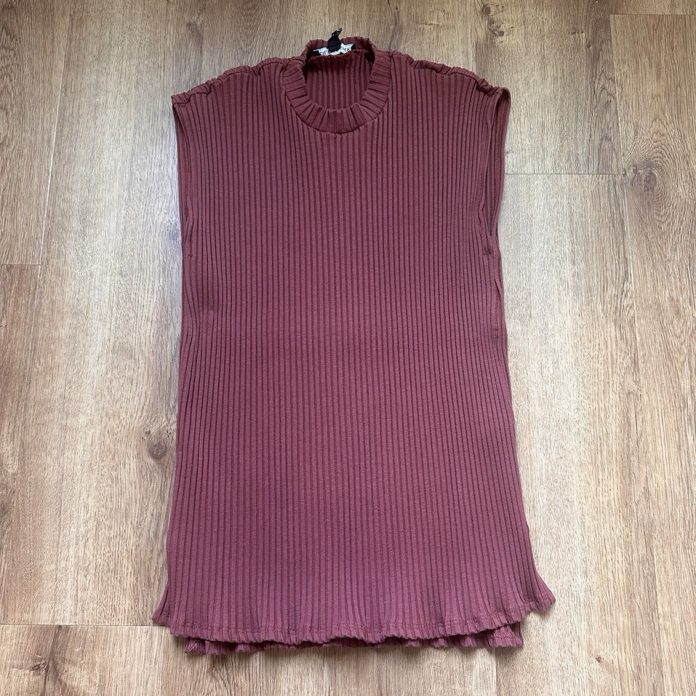 Eileen Fisher Tencel Stretchy Ribbed Sleeveless Top Size XS